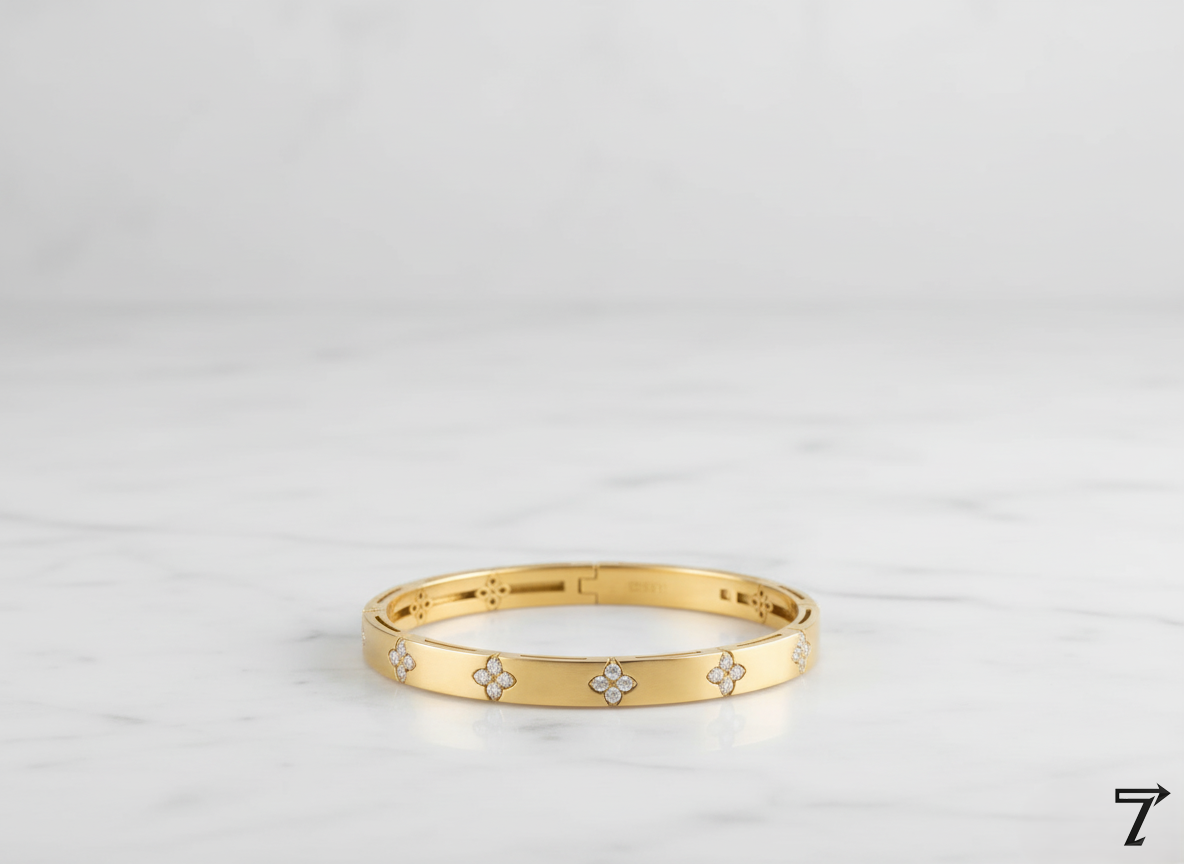 Gold Bangle Bracelet - Luxury Jewelry CGI by 7 VISION